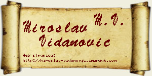 Miroslav Vidanović vizit kartica
